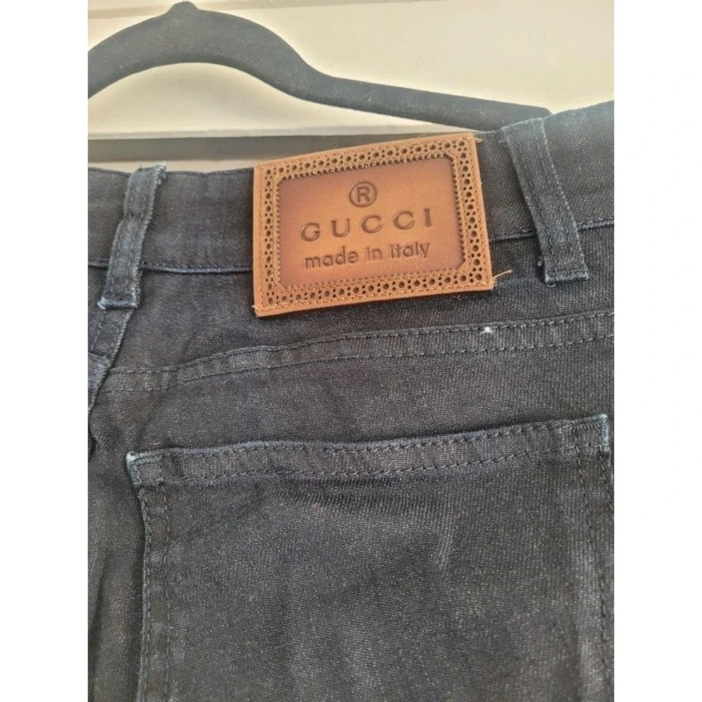 Gucci Mens Dark Wash Straight Leg Denim Jeans Made in Italy Size 8-10 US Indigo